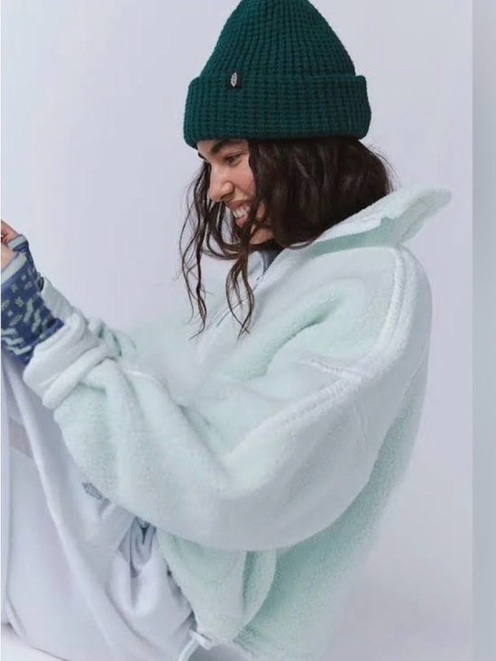 Free People Mountain High Half-Zip Fleece. NWT. Hint of mist - Picture 2 of 4